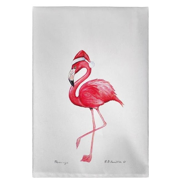 Betsy Drake Betsy Drake GT084S Flamingo Santa Guest Towel - 20 x 20 in. GT084S - main